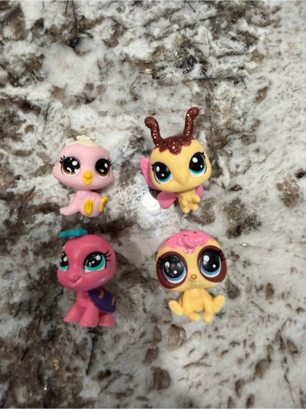 Littlest Pet Shop Pink & Yellow Mini Character Lot - 4 Figures